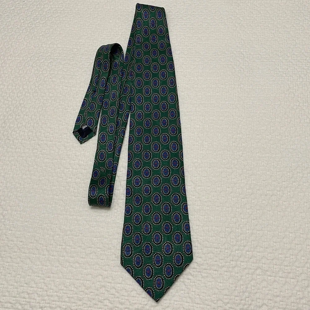 Burberry Green and Blue 100% Silk Tie—GREAT Looking!! Excellent Condition!!